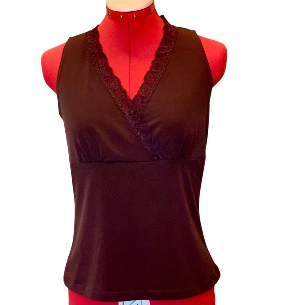JKLA California Sleeveless Chocolate Brown Top – Size Small